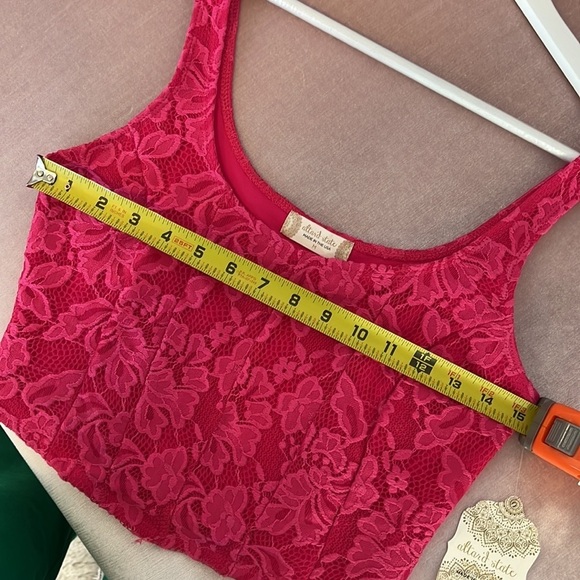 ALTAR’D STATE FUCHIA LACE CORSET CROP TOP SIZE M - Picture 9 of 10